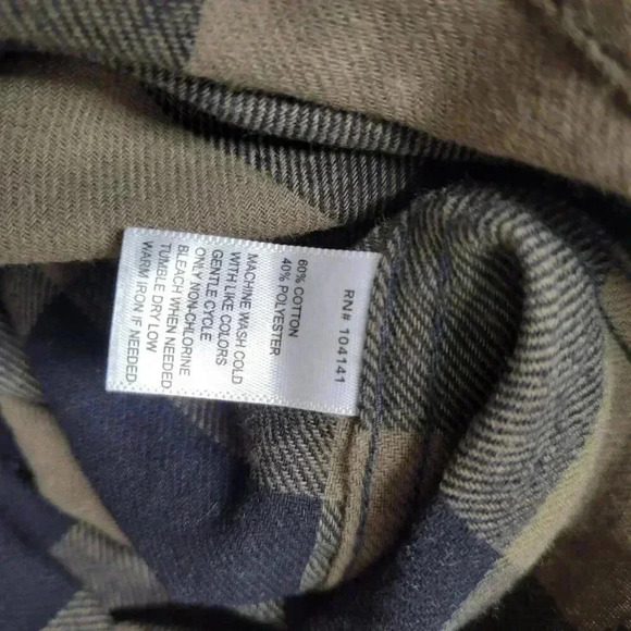 Field & Stream Black Olive Brown Classic Button Up Long Sleeve Lightweight Plaid - Picture 9 of 9